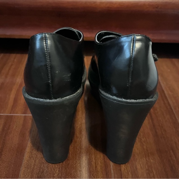 TUK HIGH HEEL LOOK ALIKE BLACK faux leather SIZE 10 - Picture 4 of 6